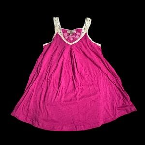 DECREE Pink Sleeveless with Crochet Trim  TANK TOP  SIZE MEDIUM (wt35)